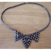 Hematitie Teeth Pendant Chunky Statement Bib Short Necklace